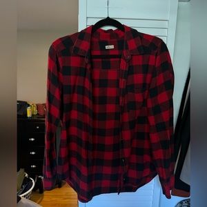 Hollister red and black flannel size large